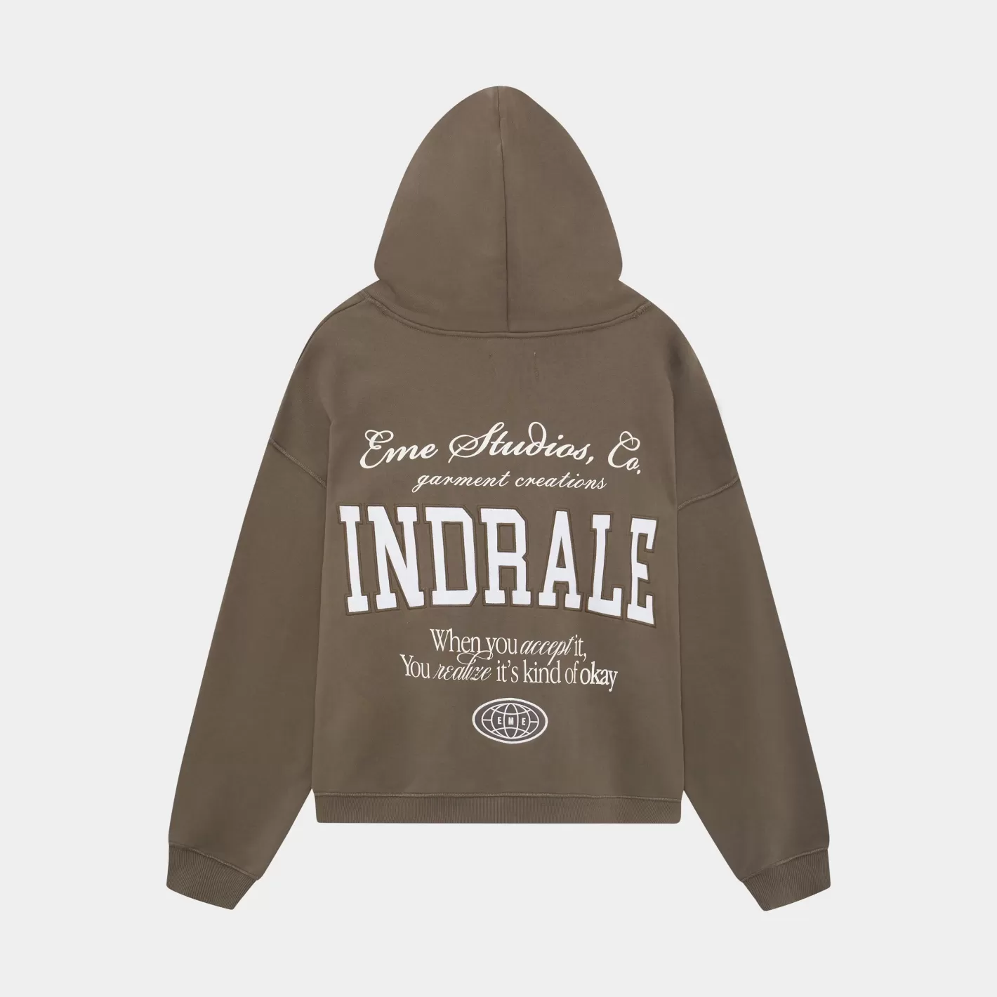 Online Eme Studios Acceptance Muddy Brown Oversized Hoodie