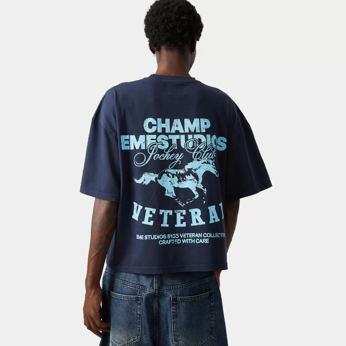 Clearance Eme Studios Champ Navy Oversized Tee