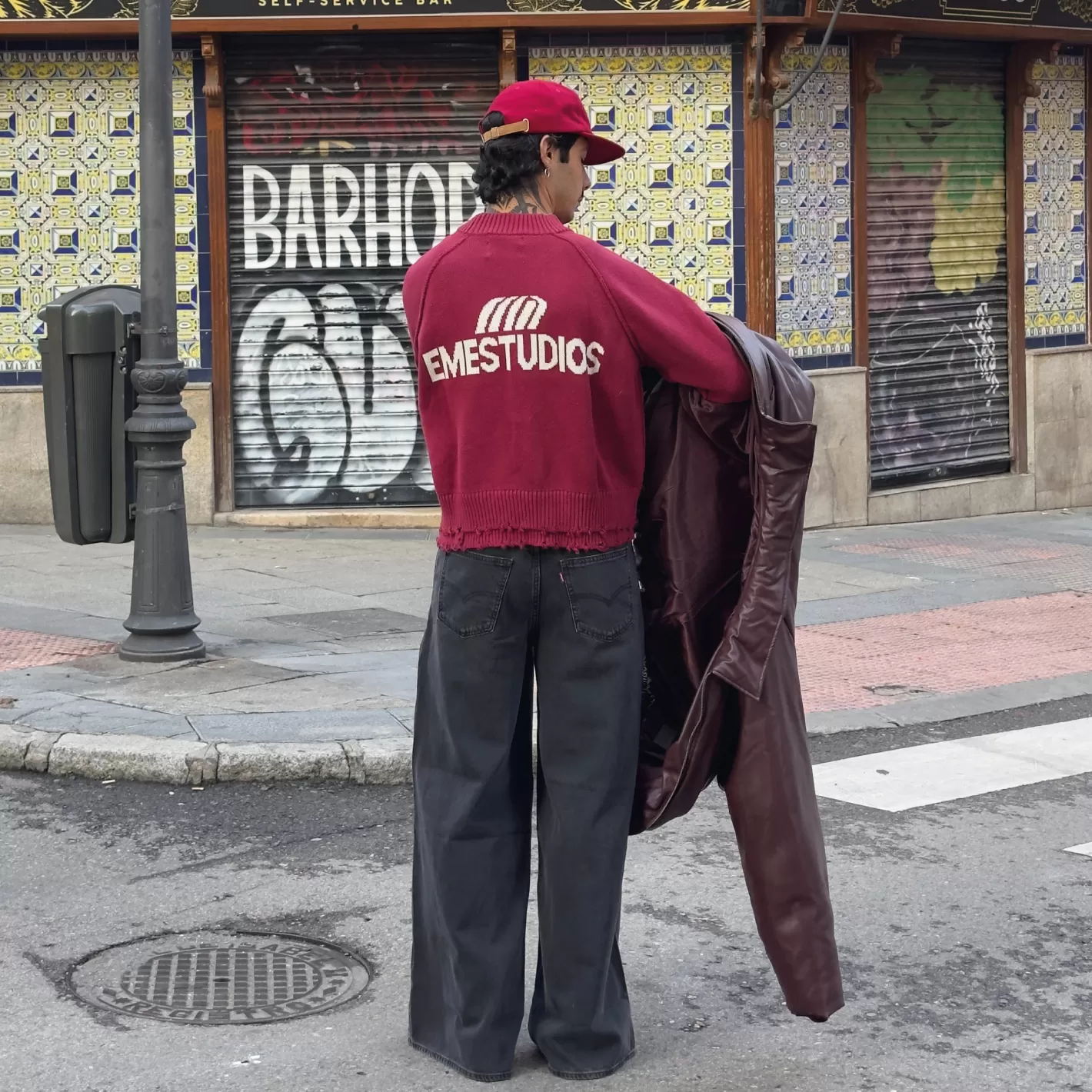 Store Eme Studios Fray Redwood Knit Sweater