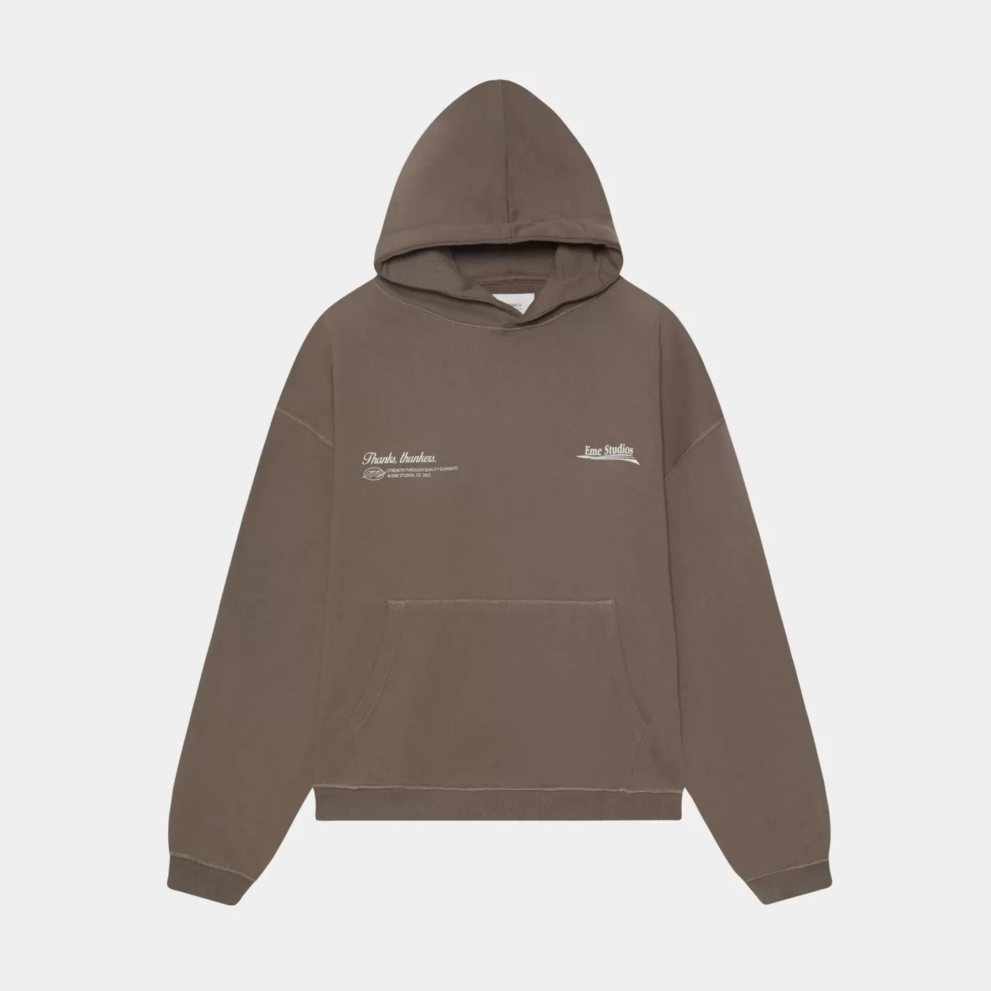 Hot Eme Studios Rush Muddy Brown Oversized Hoodie