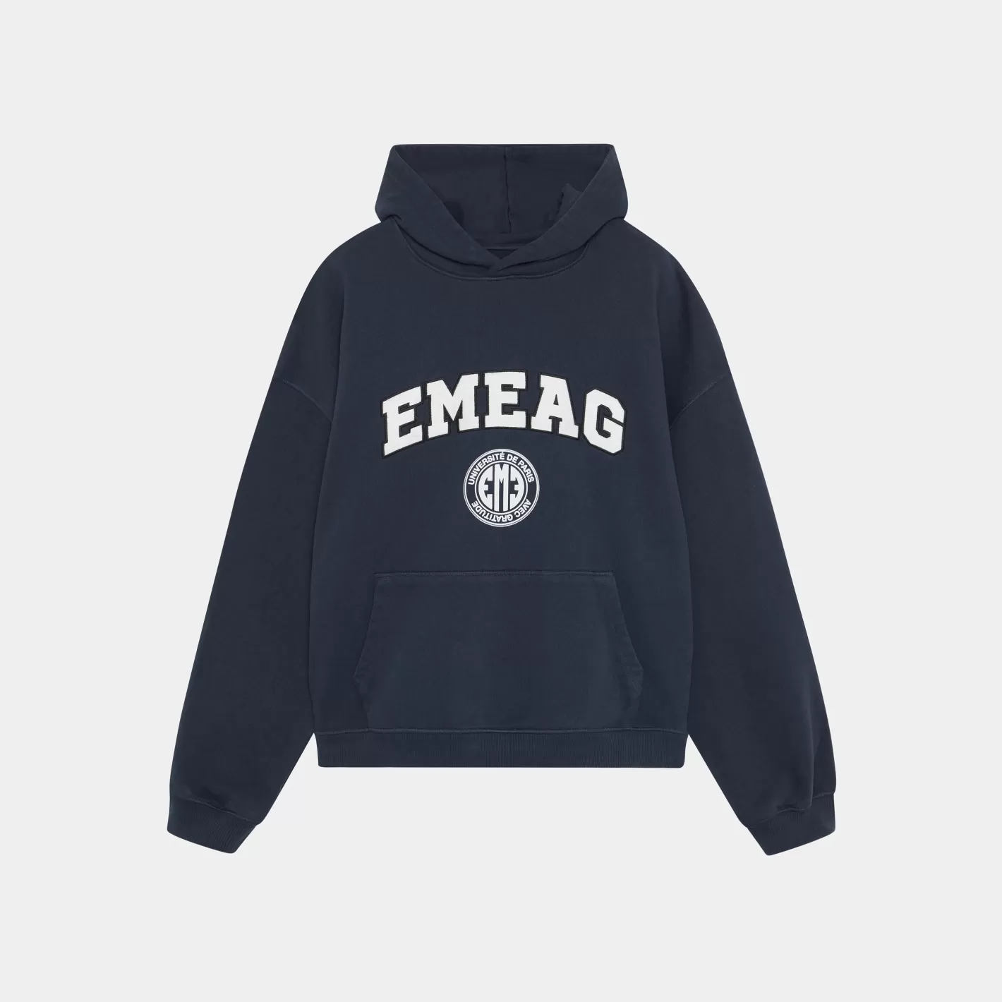 New Eme Studios Universitè Navy Oversized Hoodie